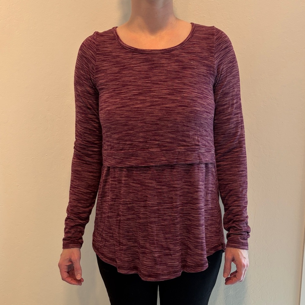 Latched Mama Burgundy Long Sleeve Top